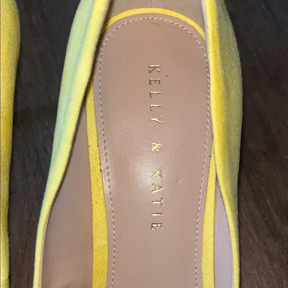 NWOB! Kelly & Katie Bright Yellow Suede Heels